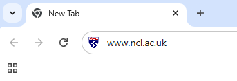 Image of address bar with Newcastle University web address